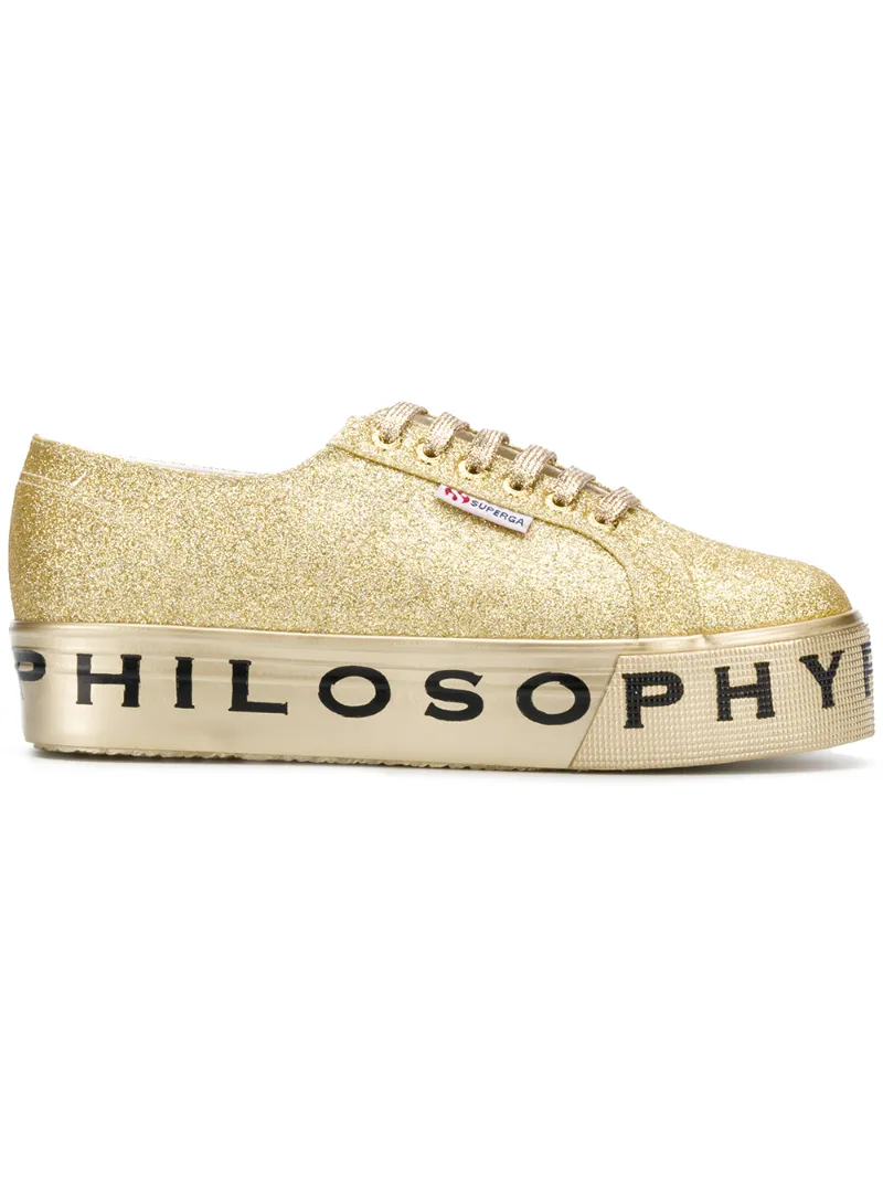 Superga flatform glitter sneakers - women - Polyester/Polyethylene Terephthalate (PET)/Cotton/rubber - 36, 37, 38,...