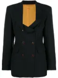 Jean Paul Gaultier Pre-Owned scoop neck double-breasted jacket - Black