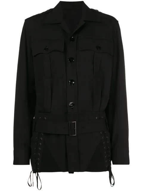 Jean Paul Gaultier Pre-Owned lace-up detailing belted jacket