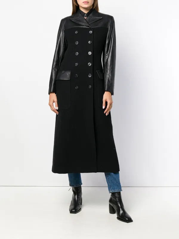 希少 JEAN PAUL GAULTIER レザーカラーコート Jean Paul Gaultier Pre-Owned レザーコート | ブラック | FARFETCH JP