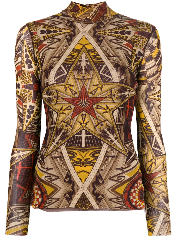 トップス 98AW Jean Paul Gaultier Tiger turtleneck This Jean Paul Gaultier Top Has Been a Must-Have Statement