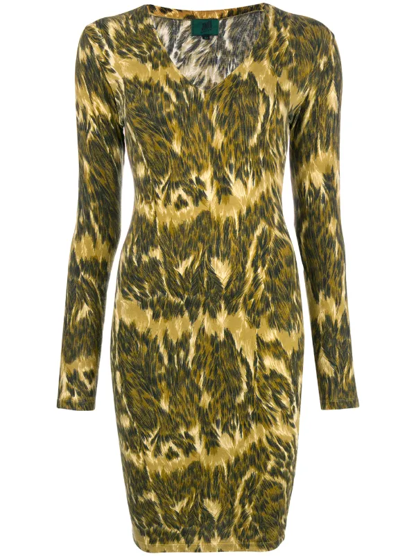 jean paul gaultier leopard long dress Jean Paul Gaultier Leopard-Print Maxi Dress - Brown