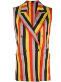 Jean Paul Gaultier Pre-Owned striped double-breasted waistcoat - Yellow