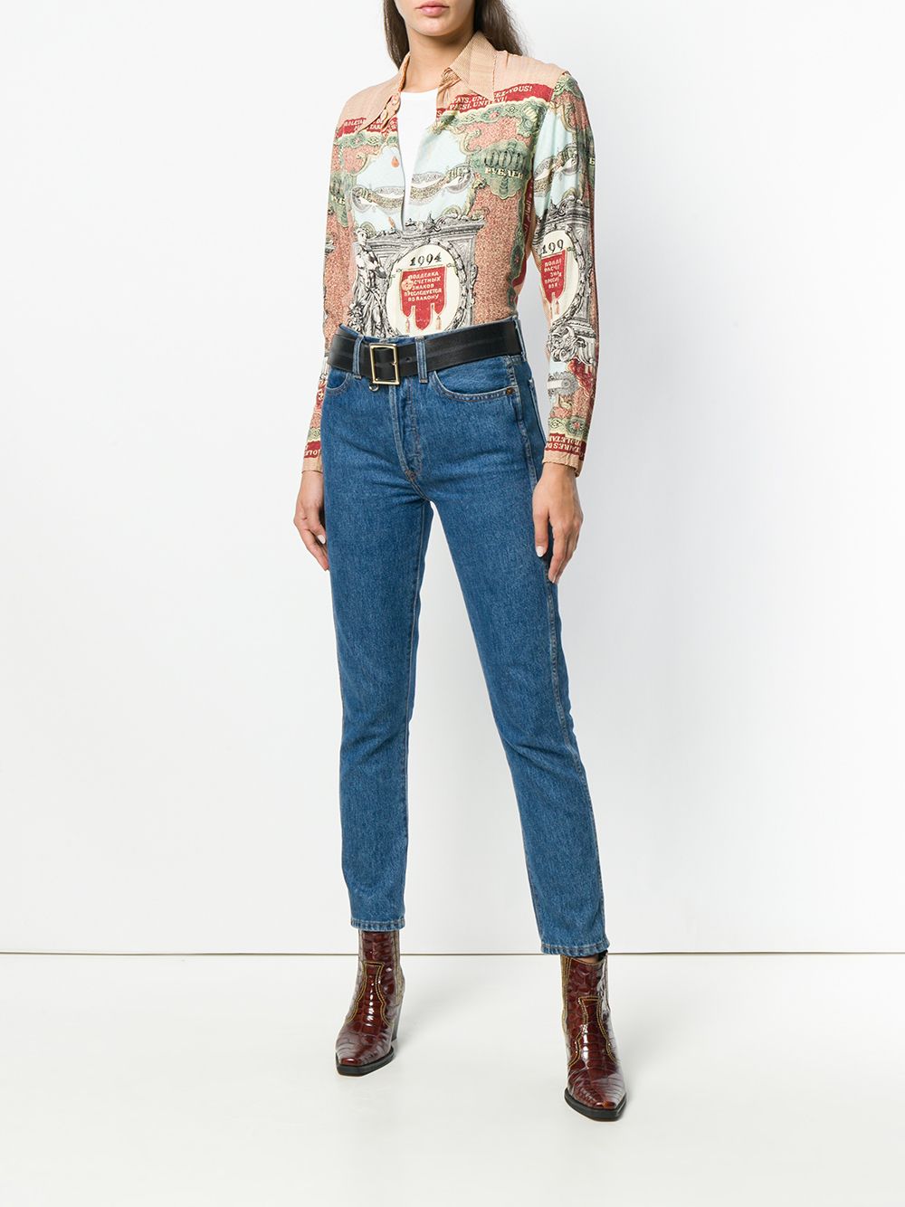 Jean Paul Gaultier Pre-Owned Overhemd met print - Bruin