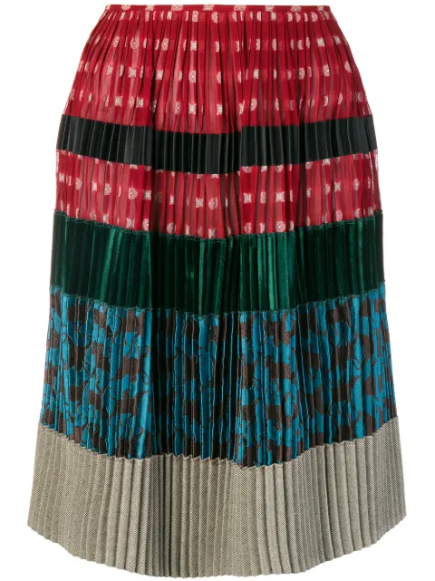 Jean Paul Gaultier Pre-Owned pleated patchwork skirt