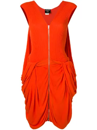 Orange Draped Dress