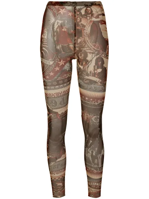 Jean Paul Gaultier Pre-Owned printed sheer fitted trousers