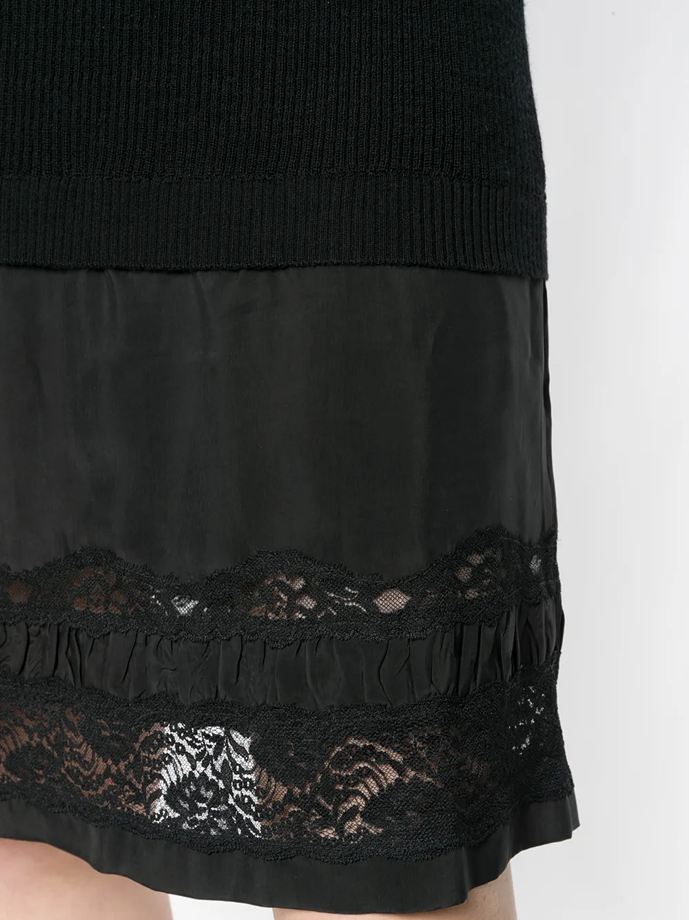 Moschino jurk met kanten vlakken Zwart