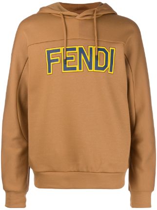 fendi logo print hoodie