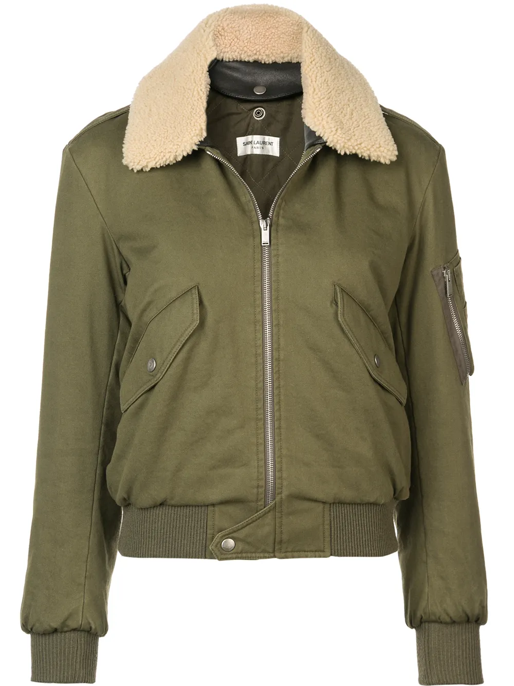 Saint laurent clearance green bomber jacket