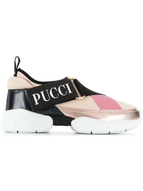 Click to view more detailed imagery on our partner's website Emilio Pucci Pink Elastic Band Slip-on Sneakers