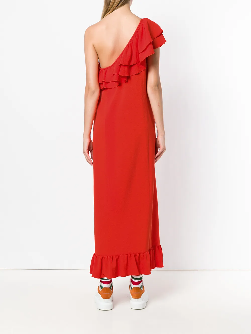 ganni one shoulder dress