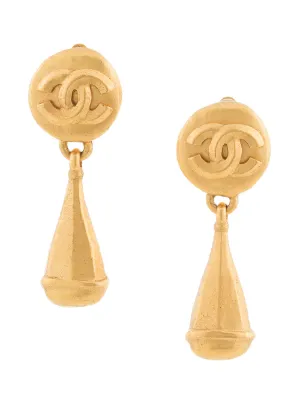 Chanel Vintage Jewellery For Women Farfetch Chanel Vintage Logo Dangling Earrings