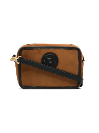 Fendi Brown Logo Stamp Suede Leather Camera Bag Farfetch Fendi Brown Logo Stamp Suede Leather Camera Bag