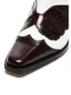 GANNI white and dark brown marlyn 45 leather cowboy boots