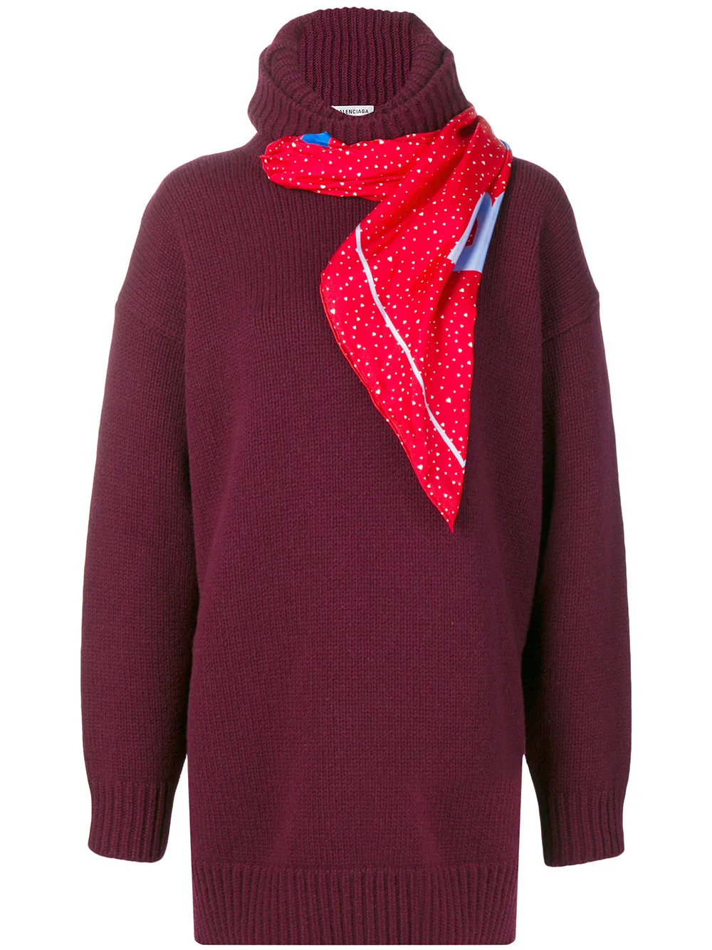 Balenciaga sweater met sjaalkraag Roze