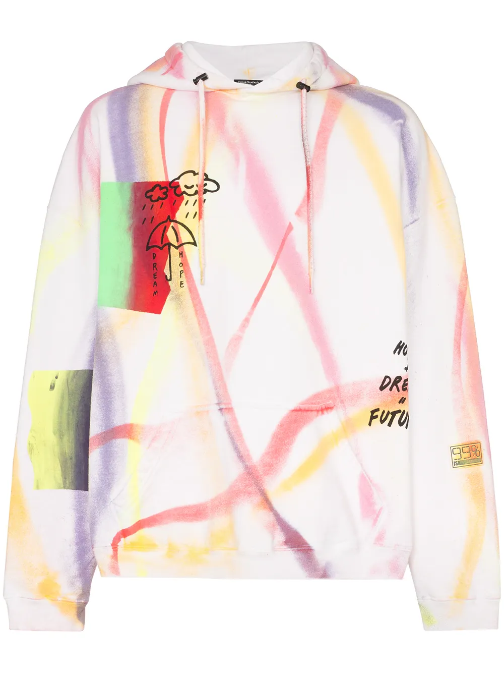 99% Is Tops 99% IS SPRAY PAINT HOODIE - MULTICOLOURED