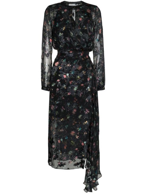 PREEN BY THORNTON BREGAZZI PREEN BY THORNTON BREGAZZI OLGA FLORAL EMBELLISHED DRESS - BLACK