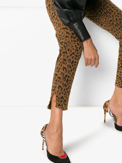 saint laurent leopard jeans