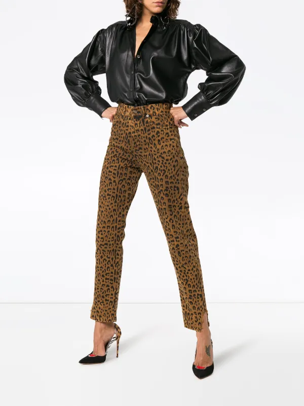 saint laurent leopard jeans