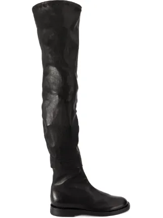 Ann Demeulemeester Lårhöga Stövlar Med Låg Klack Farfetch Ann Demeulemeester Lårhöga Stövlar Med Låg Klack Farfetch