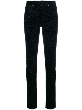 saint laurent leopard jeans