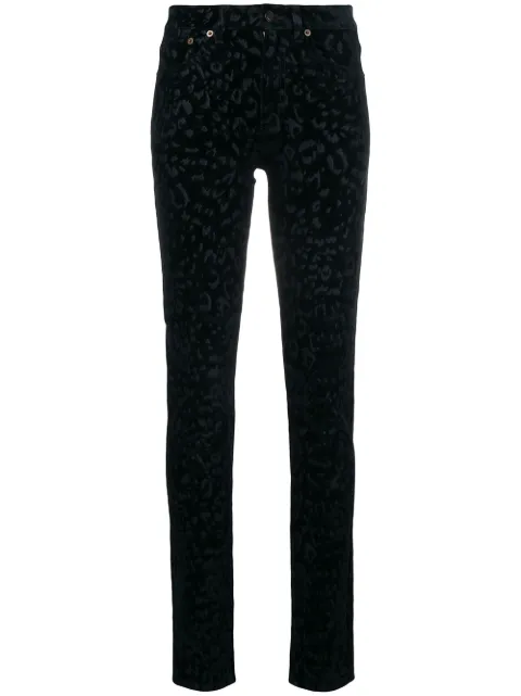 saint laurent leopard jeans