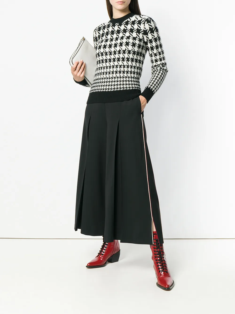 Stella McCartney brede broek met pijpen Zwart