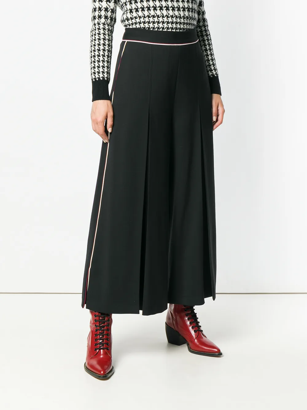Stella McCartney brede broek met pijpen Zwart