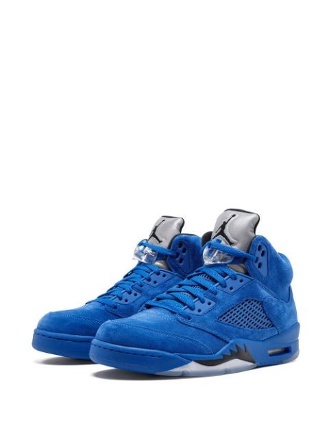 jordan retro 5 blue suede men's shoe