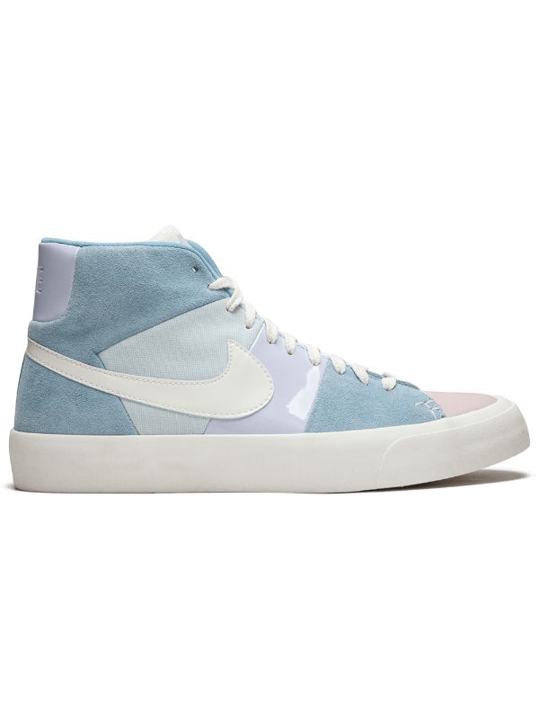 nike blazer leche baby blue suede trainers
