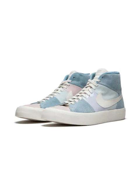 nike blazer leche baby blue suede trainers