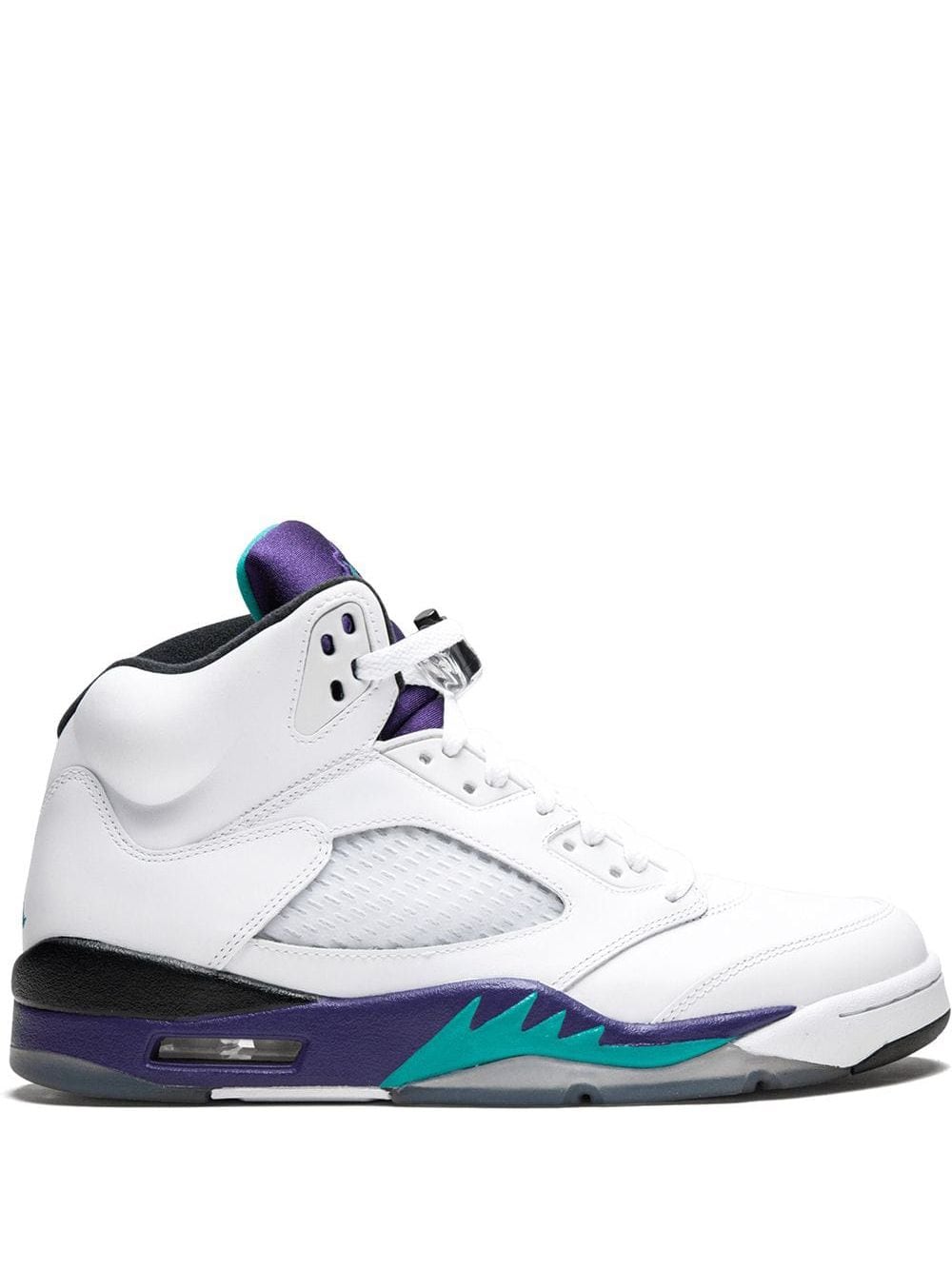 Shop Jordan Air  5 Retro "grape" Sneakers In White/new Emerald-grp Ice-blk