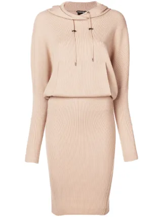 hooded knit dress