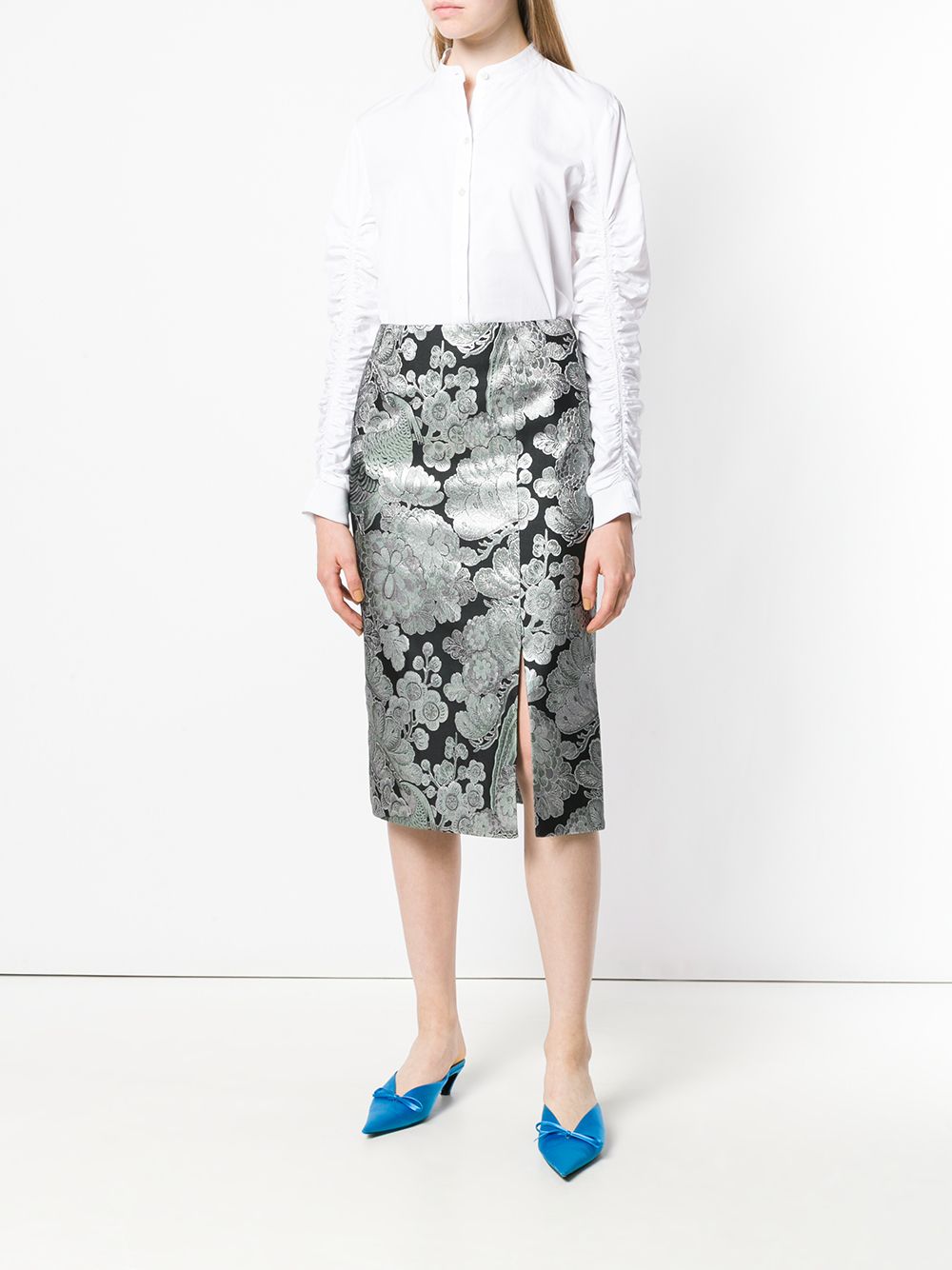 фото Erdem metallic pattern skirt