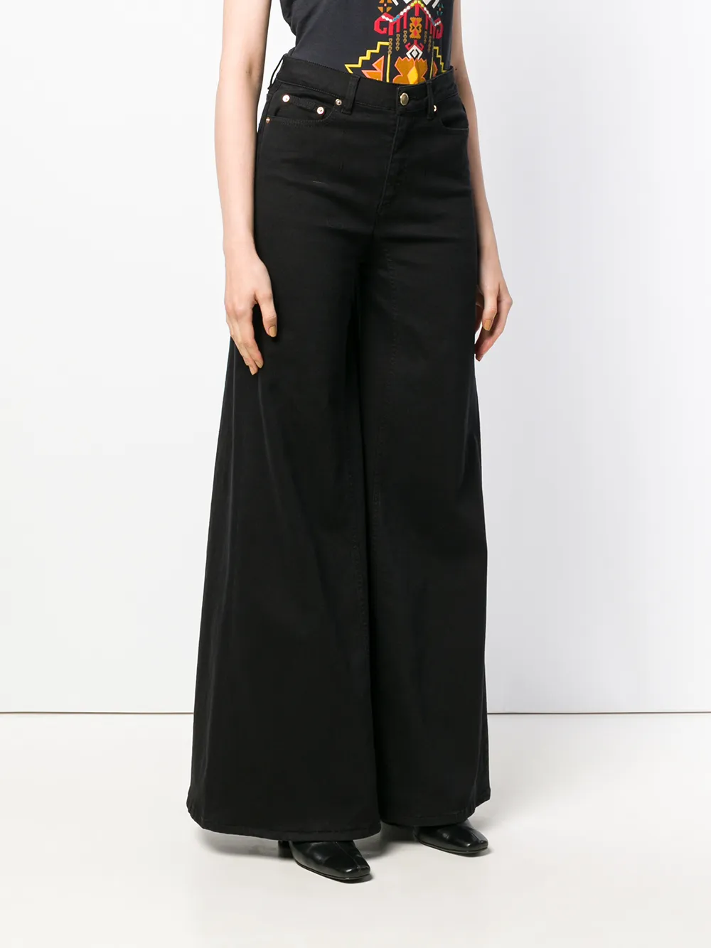 Alberta Ferretti Wijde jeans Zwart
