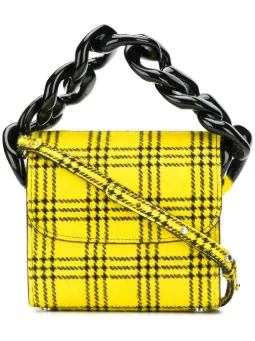 Tartan Chain皮革迷你手提包