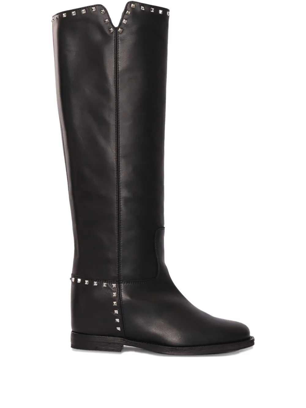 Via Roma 15 studded riding boots Black