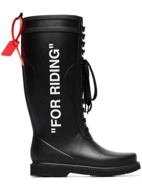 off white wellington boots