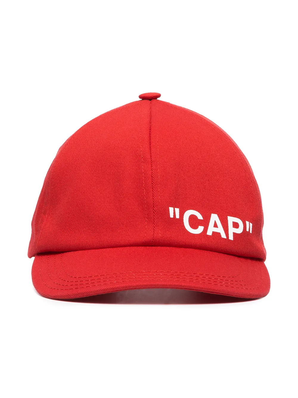 red off white cap