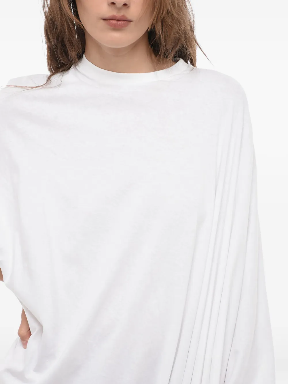 VETEMENTS ruimvallende asymmetrische gedrapeerde jurk van katoen Wit