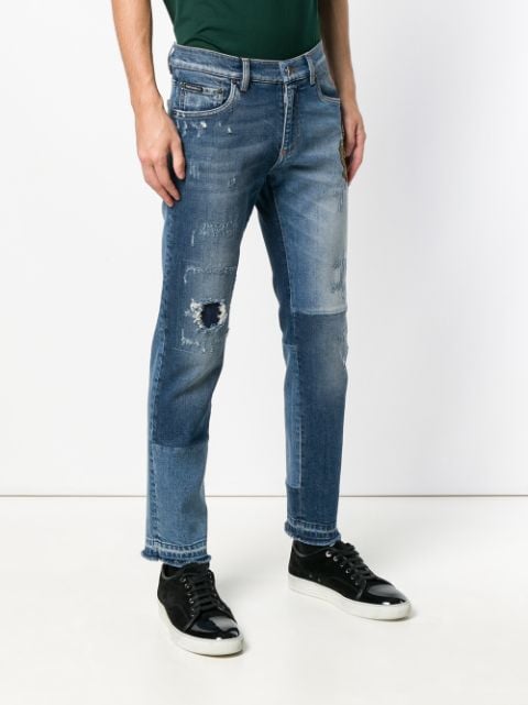 Shop blue Dolce & Gabbana distressed jeans with Express Delivery - Farfetch