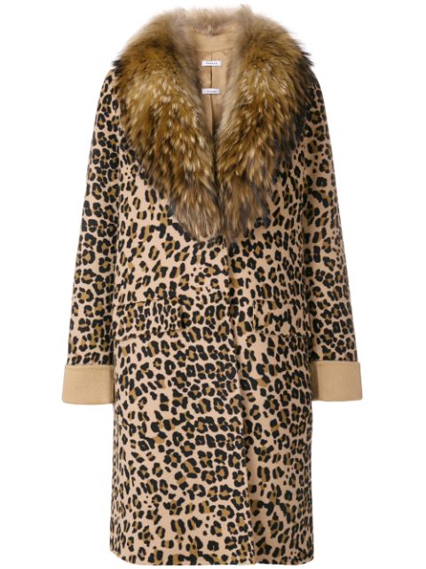 P.A.R.O.S.H P.A.R.O.S.H. LEOPARD PRINT COAT - BROWN