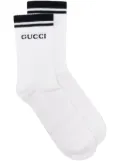 Gucci logo-intarsia striped-trim socks - White