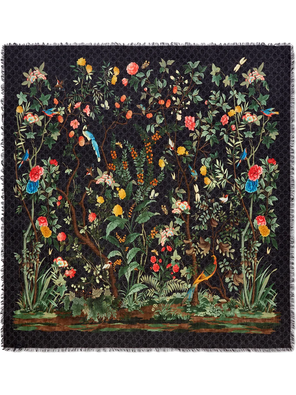 Gucci Gucci Tian Print Modal Silk Shawl Farfetch
