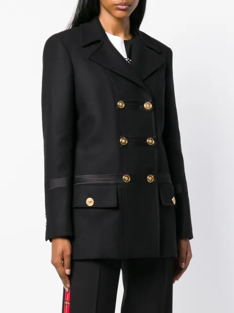 VERSACE VERSACE DOUBLE-BREASTED JACKET - BLACK