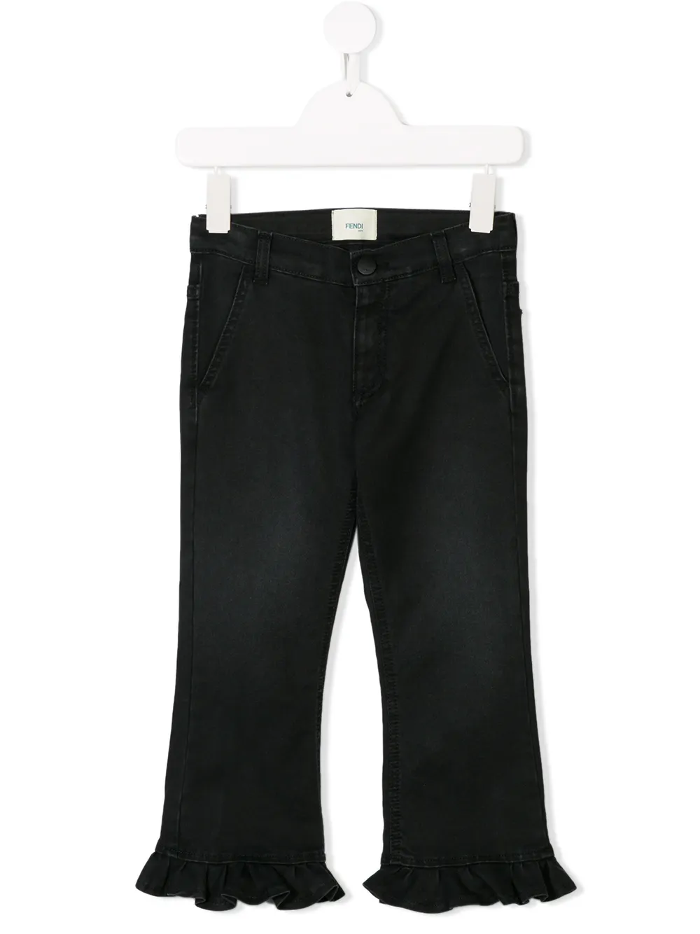 Fendi Kids jeans met ruches Zwart