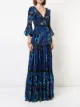 Image 2 of Marchesa Notte metallic floral pattern dress