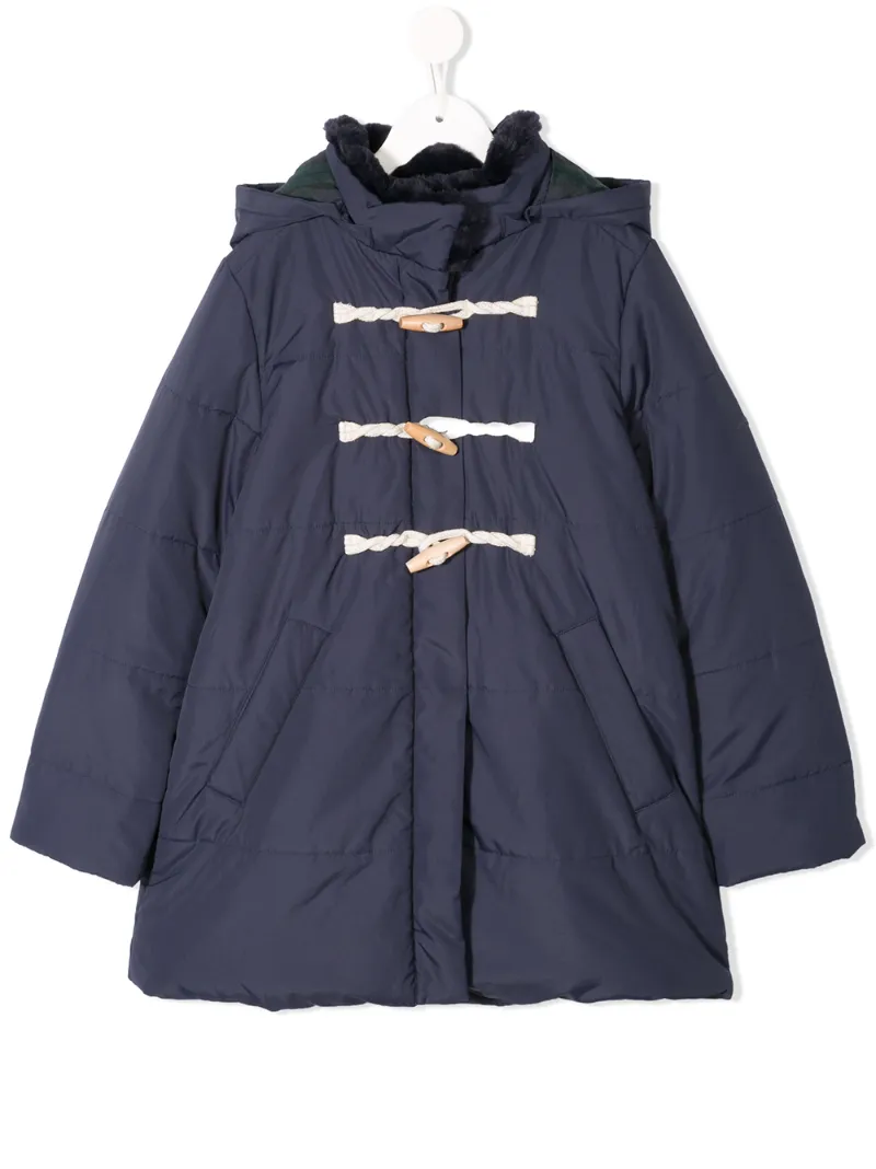 Familiar hooded duffle coat