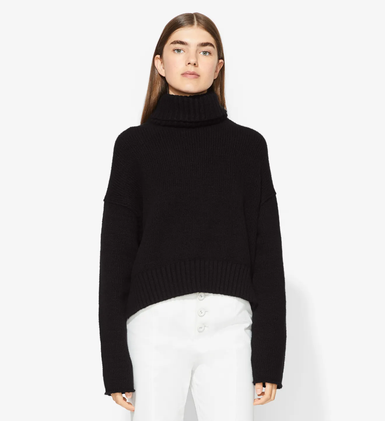 Cotton Cashmere Turtleneck Sweater in 